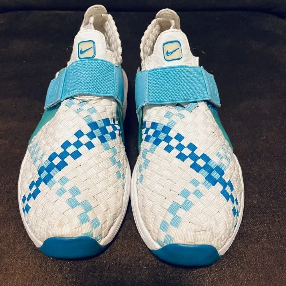Vintage Nike Air Max Sphere Woven Women's White Blue 302260 Running Shoes